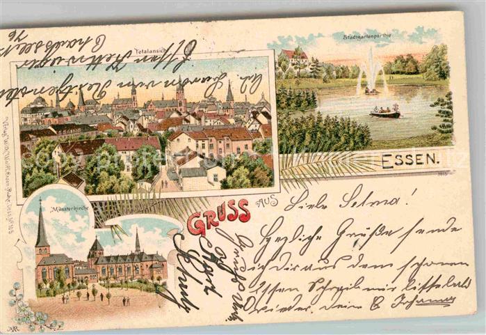 Essen Ruhr Muensterkirche Stadtgartenanlage Panorama