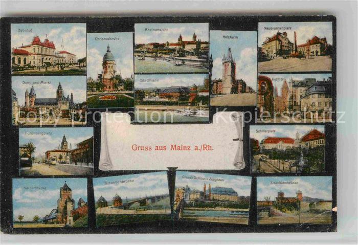 Mainz Rhein Schillerplatz Stadthalle Dom Markt