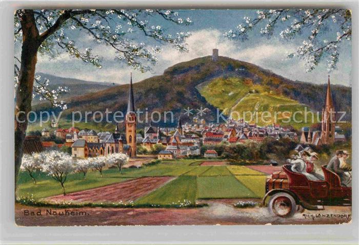 Bad Nauheim Burgen Schloesser Panorama Kuenstlerkarte Lanzendorf
