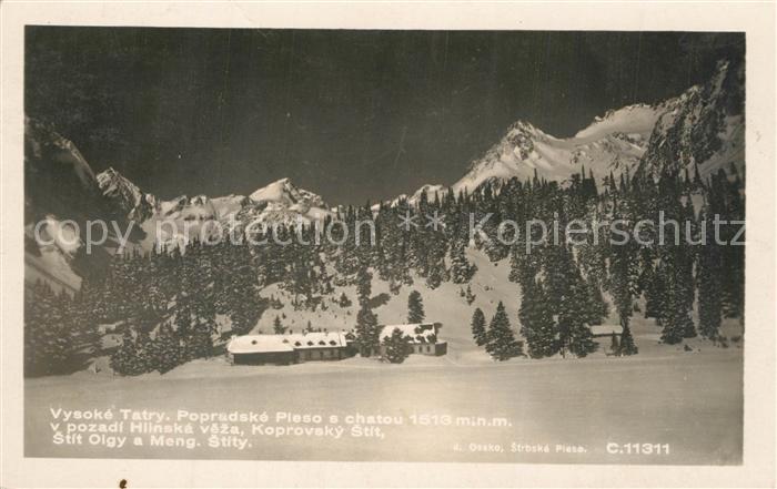 Vysoke Tatry Propradske Pleso s chatou v pozadi Hlinska veza Korovsky Stift