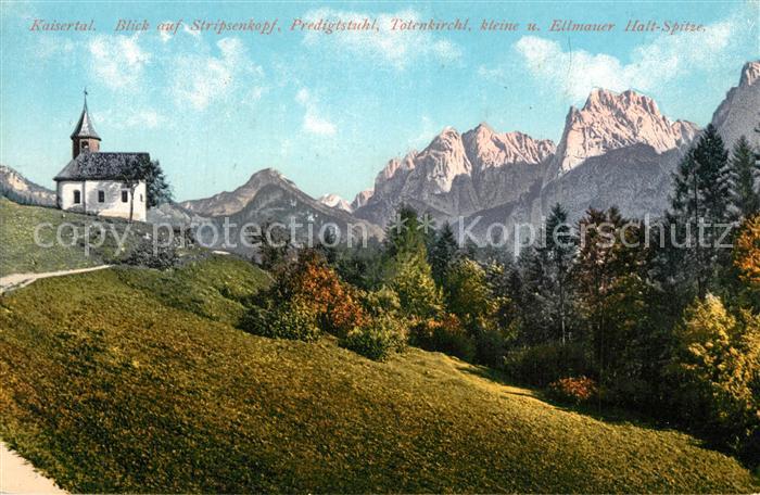 Kaisertal mit Stripsenkopf Predigtstuhl Totenkirchl Ellmauer Halt Spitze