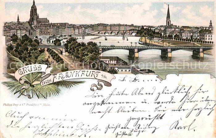 Frankfurt Main Panorama Bruecke