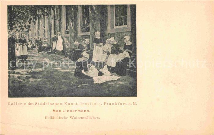 Frankfurt Main Kuenstlerkarte Max Liebermann Hollaendische Waisenmaedchen