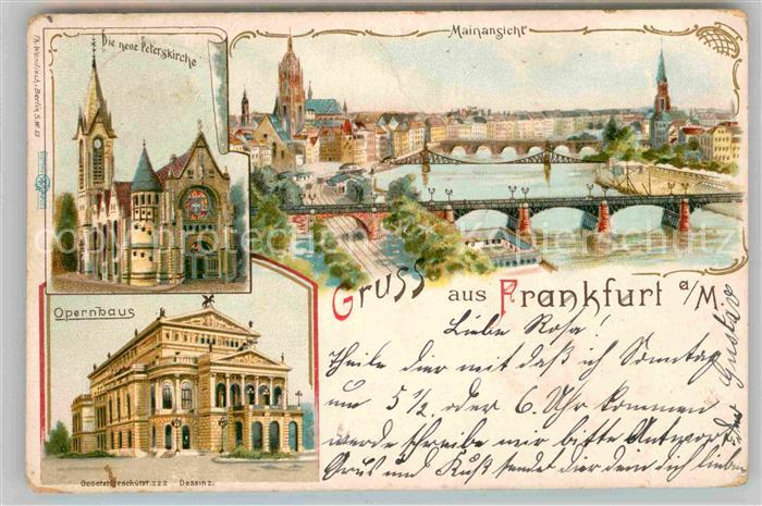 Frankfurt Main Opernhaus Dom Mainkai Peterskirche