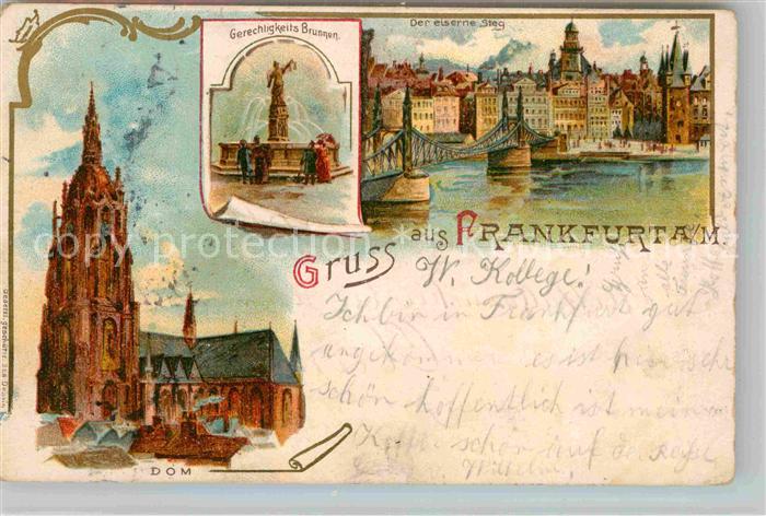 Frankfurt Main Eisernen Steg Dom