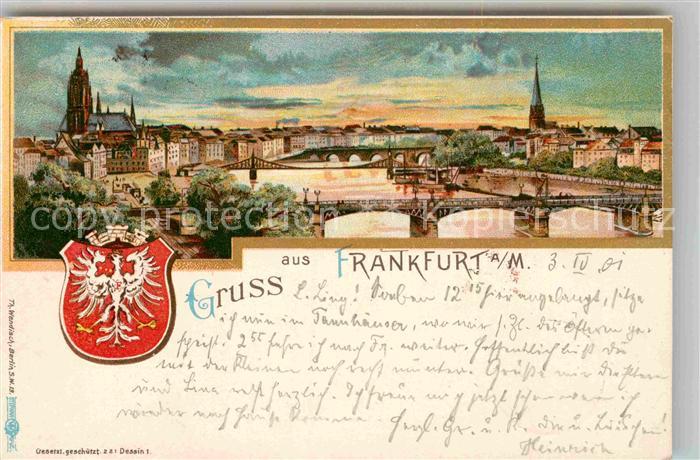 Frankfurt Main Mainkai Dom Eiserner Steg