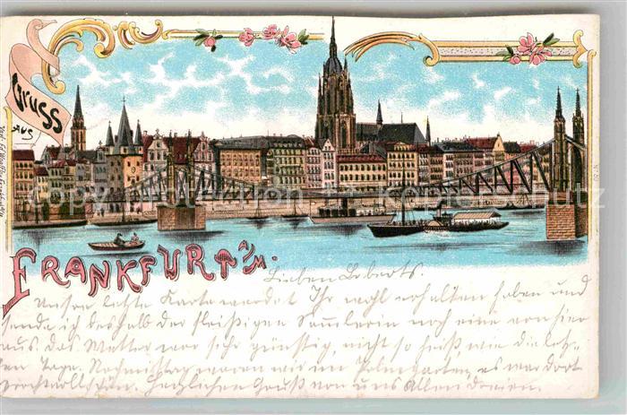 Frankfurt Main Dom Eiserner Steg Panorama