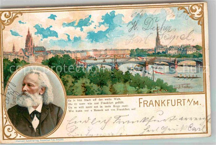 Frankfurt Main Mainkai Dom Panorama Gedicht