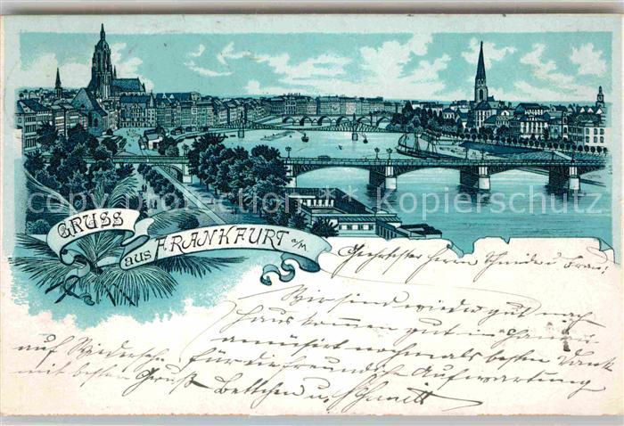 Frankfurt Main Dom Eiserner Steg Mainkai Panorama