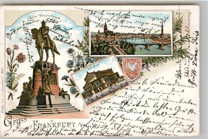 Frankfurt Main Opernhaus Kaiser Wilhelm Denkmal Panorama Dom