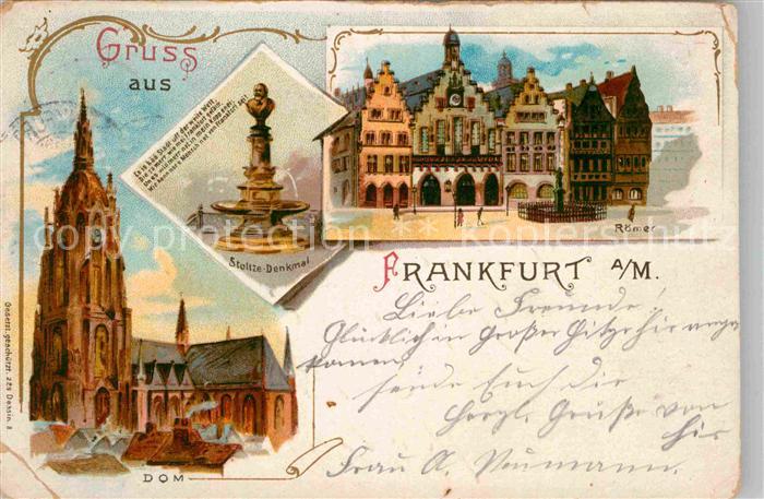Frankfurt Main Roemer Stoitze Denkmal Dom