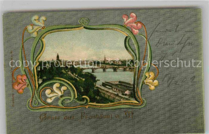 Frankfurt Main Panorama Grusskarte