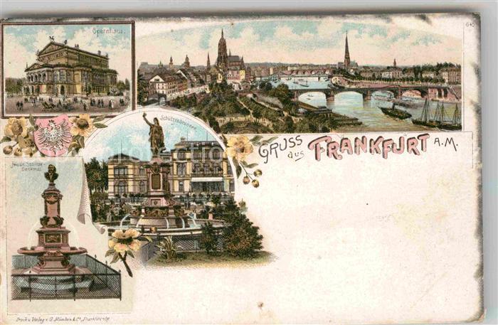 Frankfurt Main Opernhaus Friedrich Stoltze Denkmal Schuetzenbrunnen