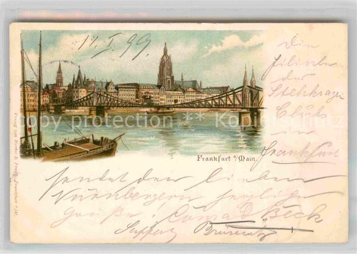 Frankfurt Main Dom Panorama Eiserner Steg