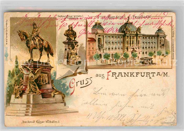 Frankfurt Main Denkmal Kaiser Wilhelm Neues Kaiserliches Postgebaeude