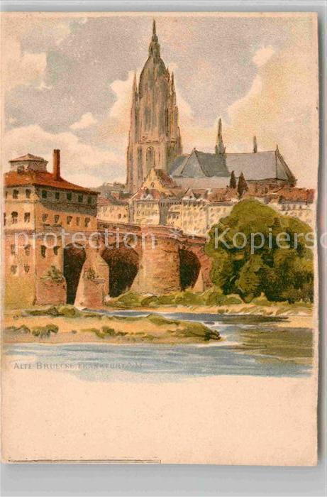 Frankfurt Main Alte Bruecke Dom