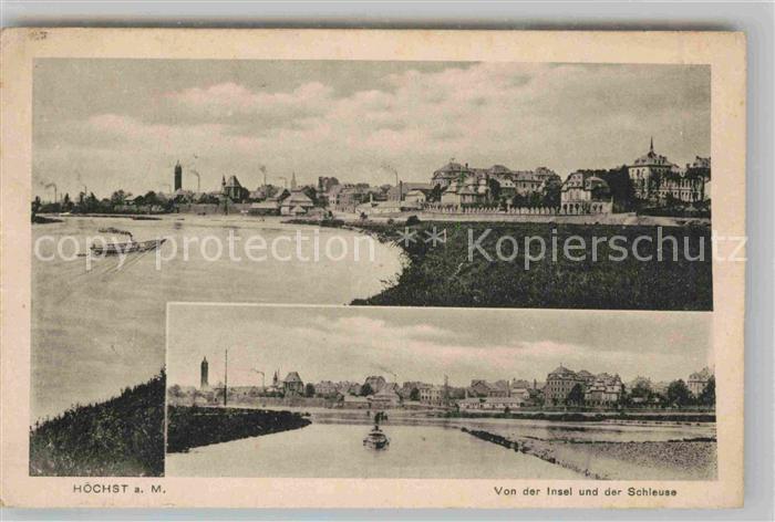 Hoechst Main Panorama Insel Schleuse