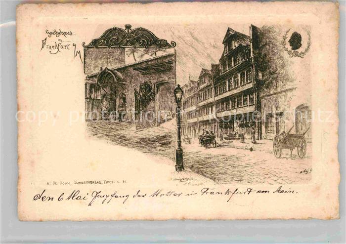 Frankfurt Main Goethehaus Kuenstlerkarte