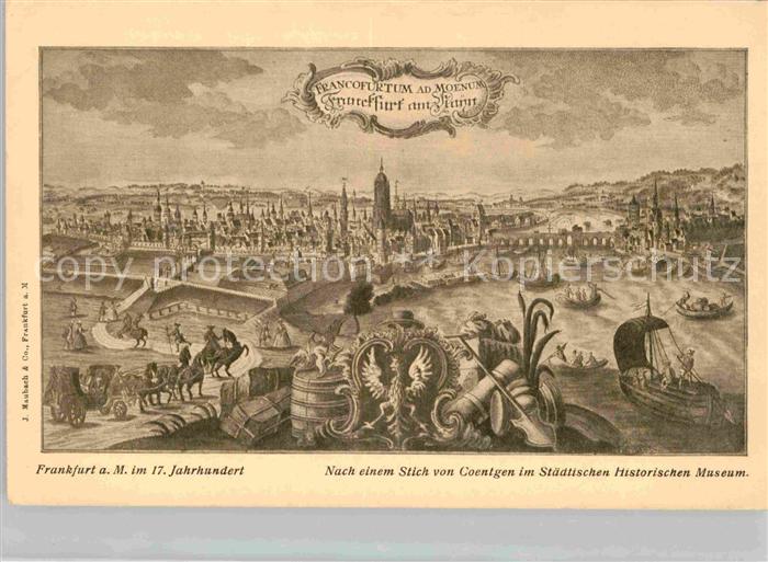 Frankfurt Main Kuenstlerkarte Coentgen Panorama 17 Jahrhundert