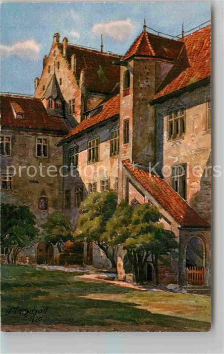 Fuessen Allgaeu Ecke Schlosshof Zeichnung Marschall