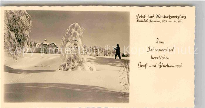 Lamm Kniebis Hotel Winter Neujahrskarte