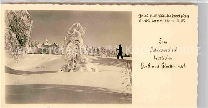 Lamm Kniebis Hotel Winter Neujahrskarte