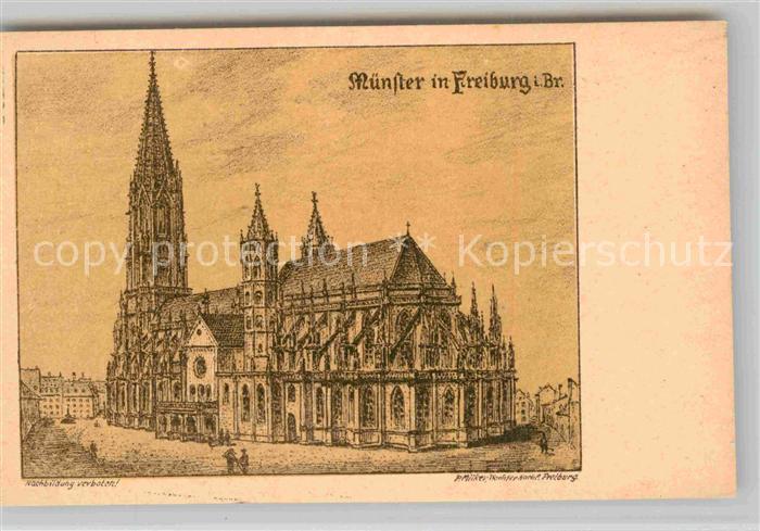 Freiburg Breisgau Muenster Kuenstlerkarte