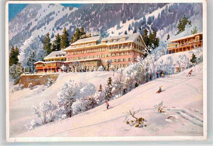 Hindelang Luitpold Bad Kuenstlerkarte Diemer Winter
