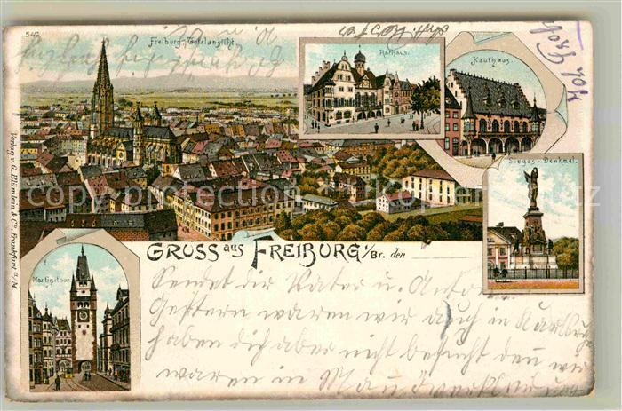 Freiburg Breisgau Martinstor Muenster Sieges Denkmal