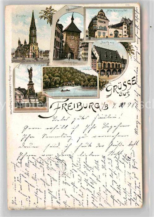 Freiburg Breisgau Muenster Sieges Denkmal Martinstor Universitaet