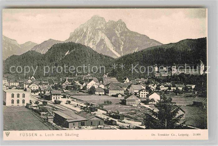 Fuessen Allgaeu Lech mit Saeuling