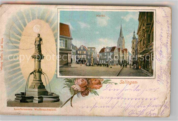 Solingen Markt Laufbrunnen Waffenschmied