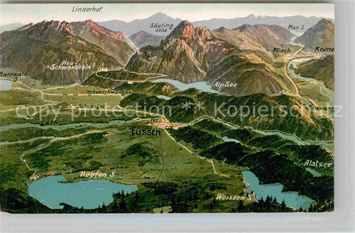 Fuessen Allgaeu Seekarte
