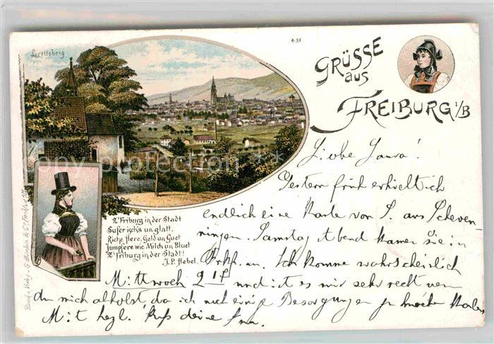 Freiburg Breisgau Trachtentraegerin Panorama