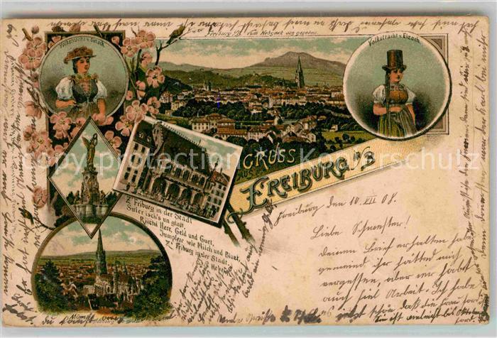 Freiburg Breisgau Volkstracht Elzach Siegesdenkmal Volkstracht Gutach Muenster