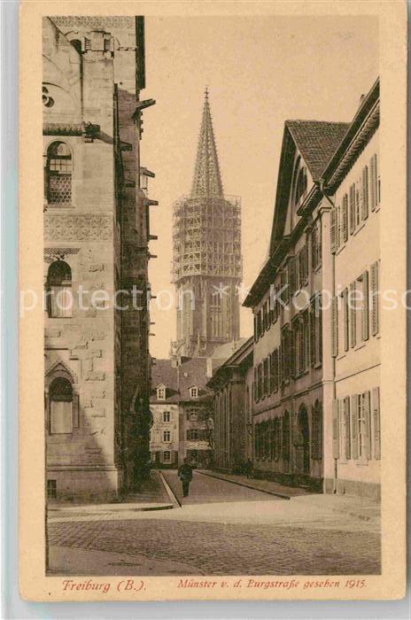 Freiburg Breisgau Muenster von der Burgstrasse gesehen