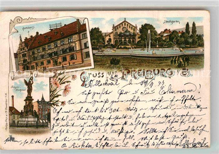 Freiburg Breisgau Stadtgarten Rathaus Siegesdenkmal