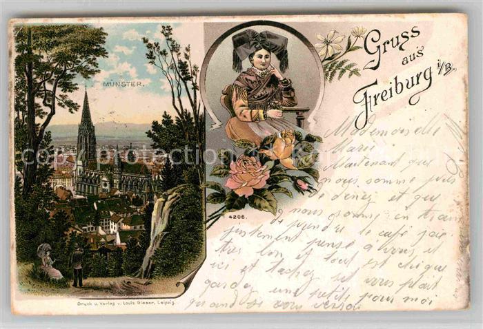 Freiburg Breisgau Trachtentraegerin Muenster