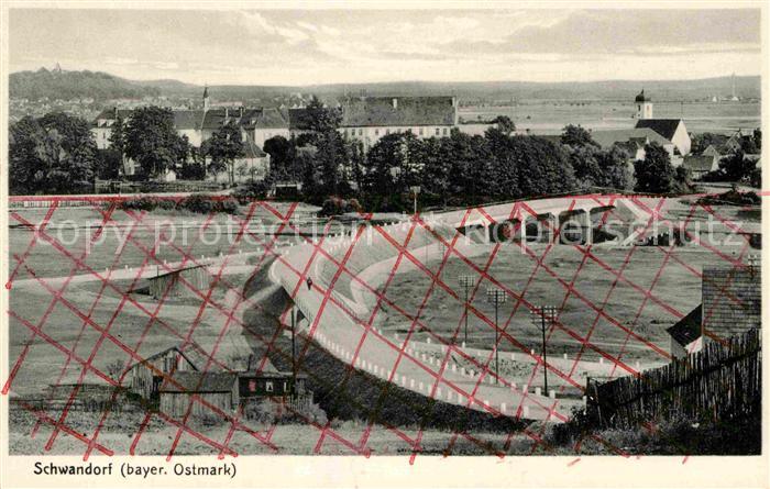 Schwandorf Teilansicht mit Kirche und Bruecke