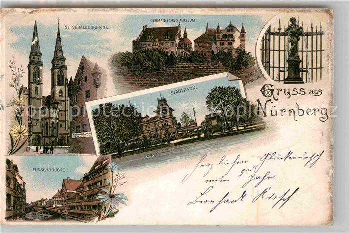 NueRNBERG  CITY Fleischbruecke Stadtpark Germanisches Museum Sankt Sebalduskirc