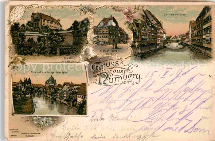 NueRNBERG CITY Fleischbruecke Albrecht Duerer Haus Burn Heilig Geist Spital