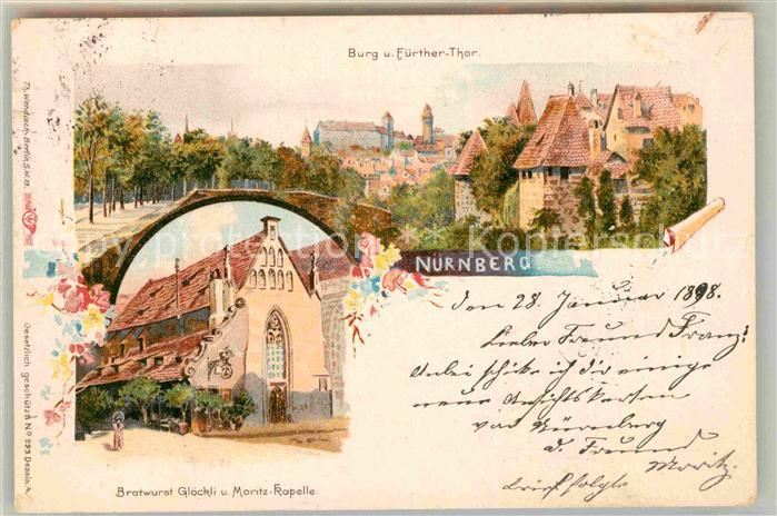 NueRNBERG CITY Burg Fuerther Tor Bratwurst Gloeckli Moritz Kapelle
