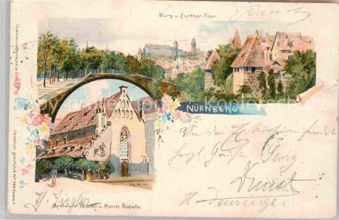 NueRNBERG  CITY Burg Fuerther Tor Bratwurst Gloeckli Moritz Kapelle