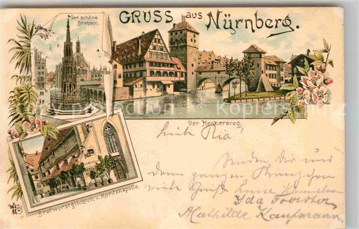 NueRNBERG  CITY Schoener Brunnen Bratwurstgloecklein Henkersteg