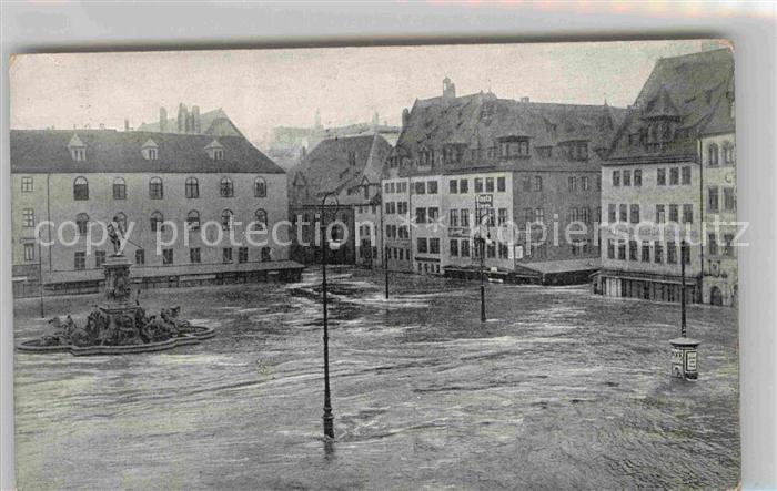 NueRNBERG  CITY Hochwasser Katastrophe1909 Hauptmarkt