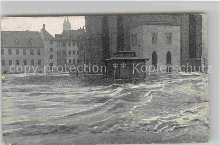 NueRNBERG  CITY Hochwasser Katastrophe 1909 Obstmarkt