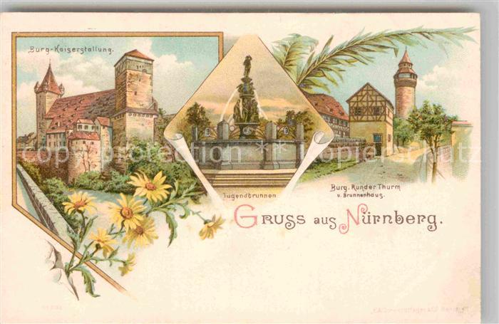 NueRNBERG  CITY Burg Runder Turm Brunnenhaus Jugendbrunnen Kaiserstallung