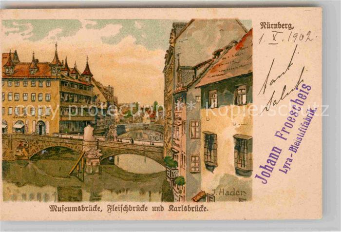 NueRNBERG  CITY Museumsbruecke Fleischbruecke Karlsbruecke