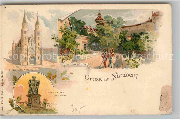 NueRNBERG  CITY Sankt Lorenzkirche Hans Sachs Denkmal Vestnertor