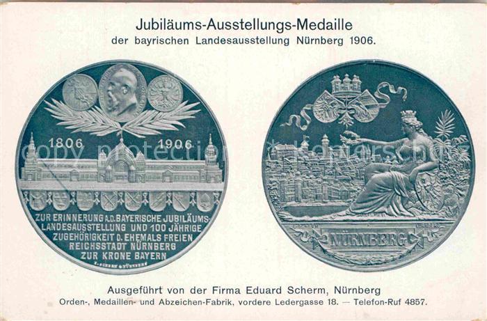 NueRNBERG  CITY Jubilaeums Ausstellungs Medallie